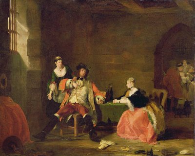 Kapitän Macheath wird von Polly und Lucy in der 